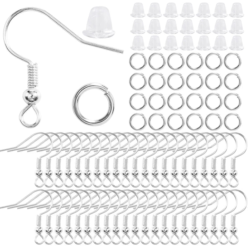 300-Piece Earring Making Set – Hooks, Jump Rings & Backs
