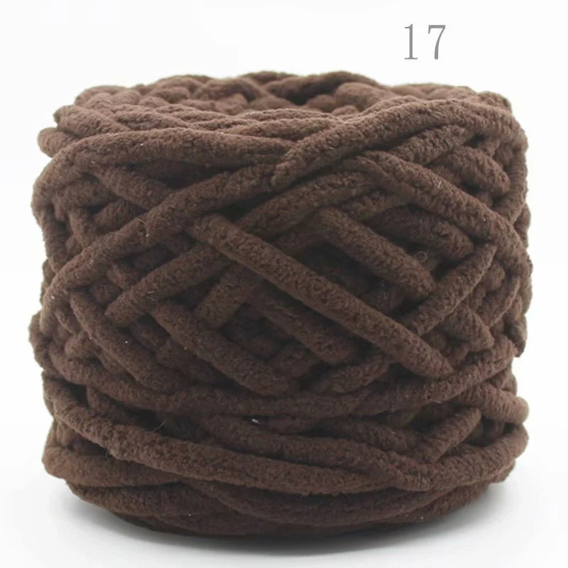 3PCS Chenille Knitting Yarn – 300g Soft Thick Cotton Blend