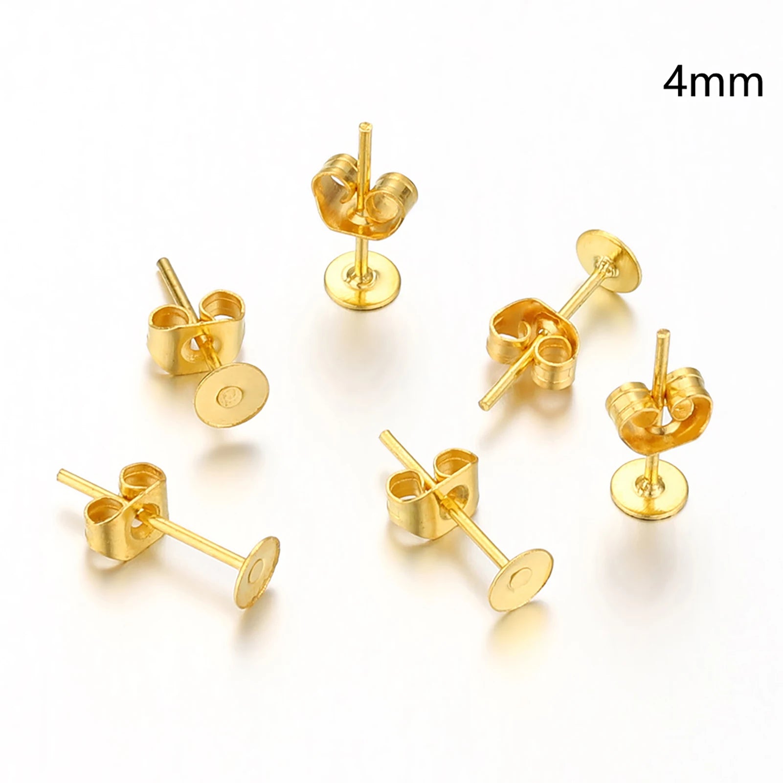 Blank Post Earring Studs Base Pins with Earring Plug Ear Backs