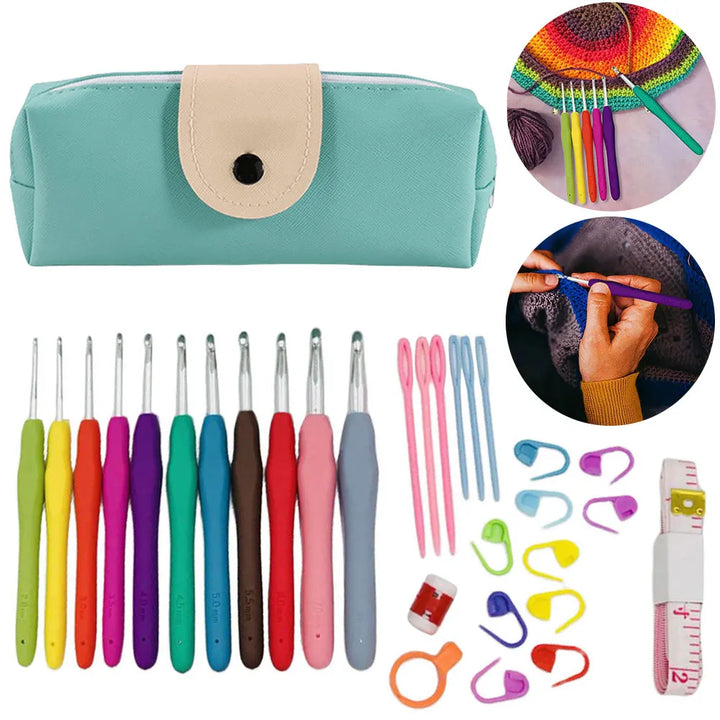 11-Size Colorful Ergonomic Crochet Hook Set