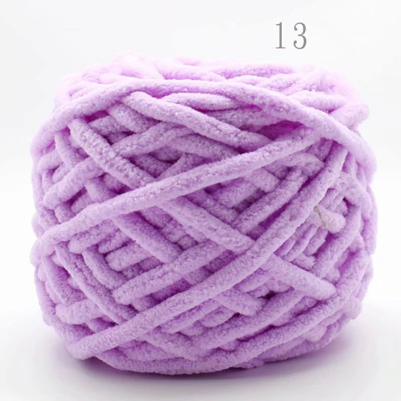 3PCS Chenille Knitting Yarn – 300g Soft Thick Cotton Blend
