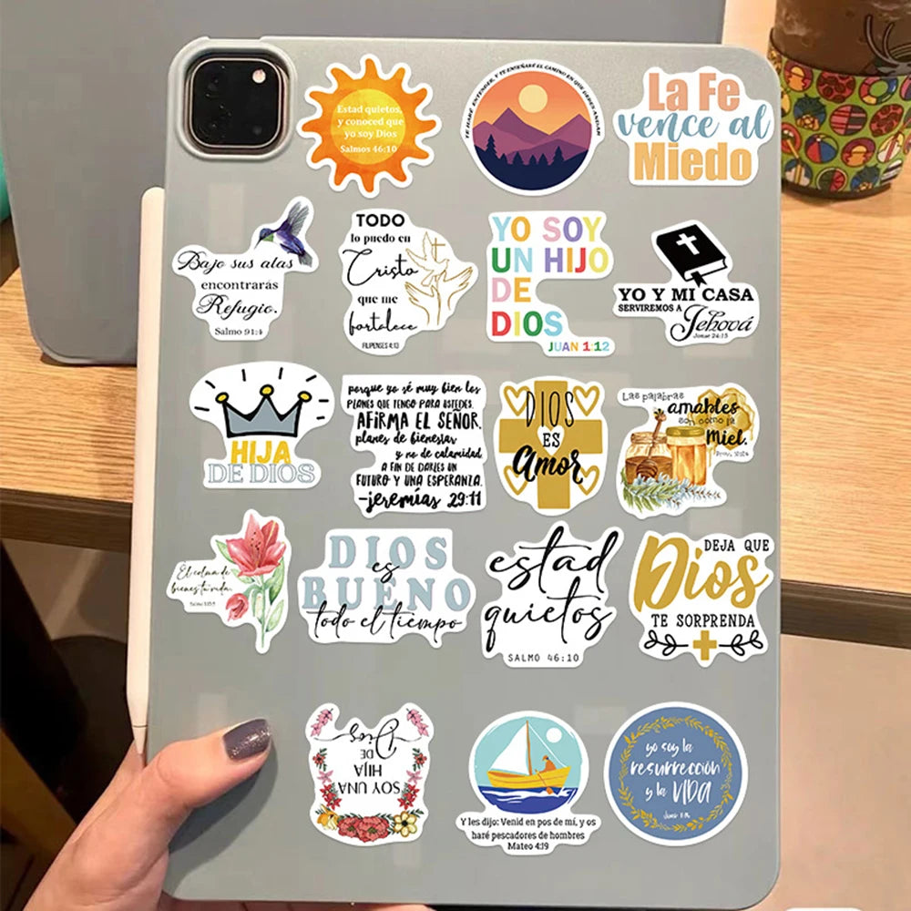 10/30/50-Piece Cute Spanish Bible PVC Sticker Set