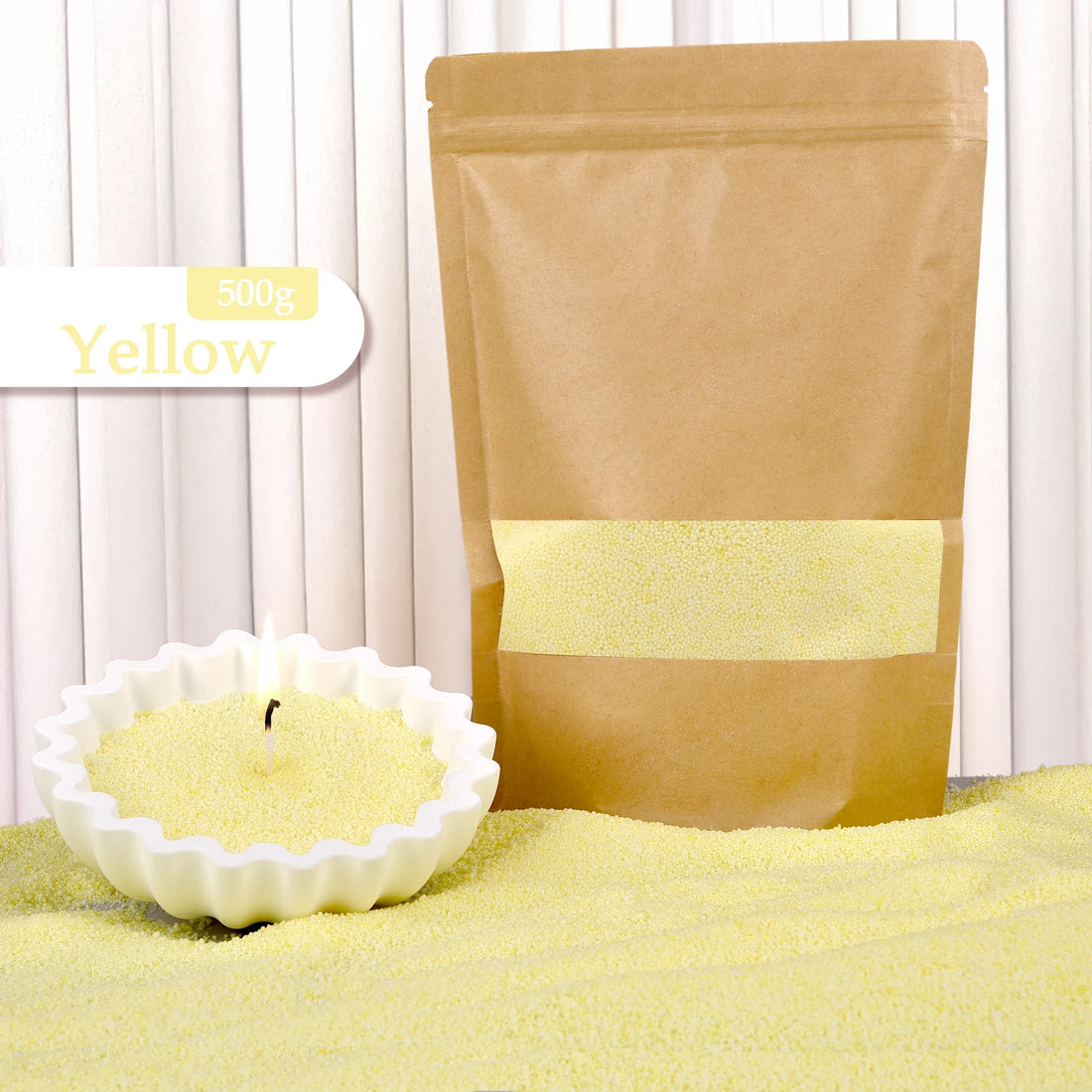 500g-1kg Sand Wax & Ice Flower Wax – DIY Scented Candle & Snowflake Wax Supplies