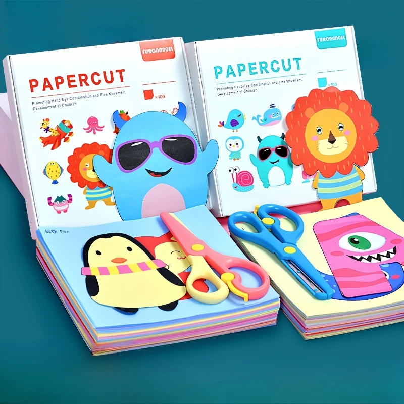 100-Piece Kids Origami & Paper Cutting Craft Set