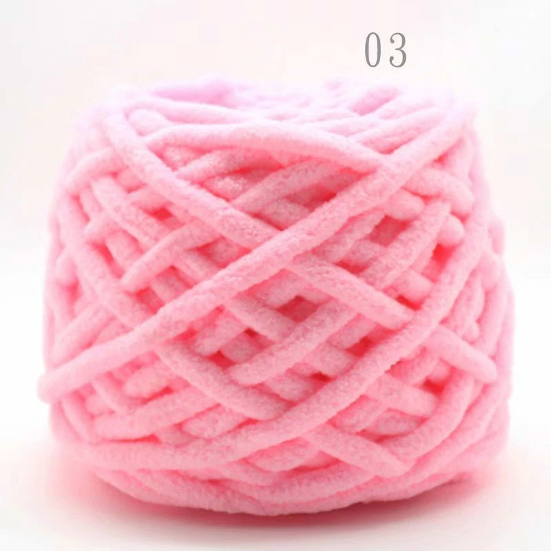 3PCS Chenille Knitting Yarn – 300g Soft Thick Cotton Blend