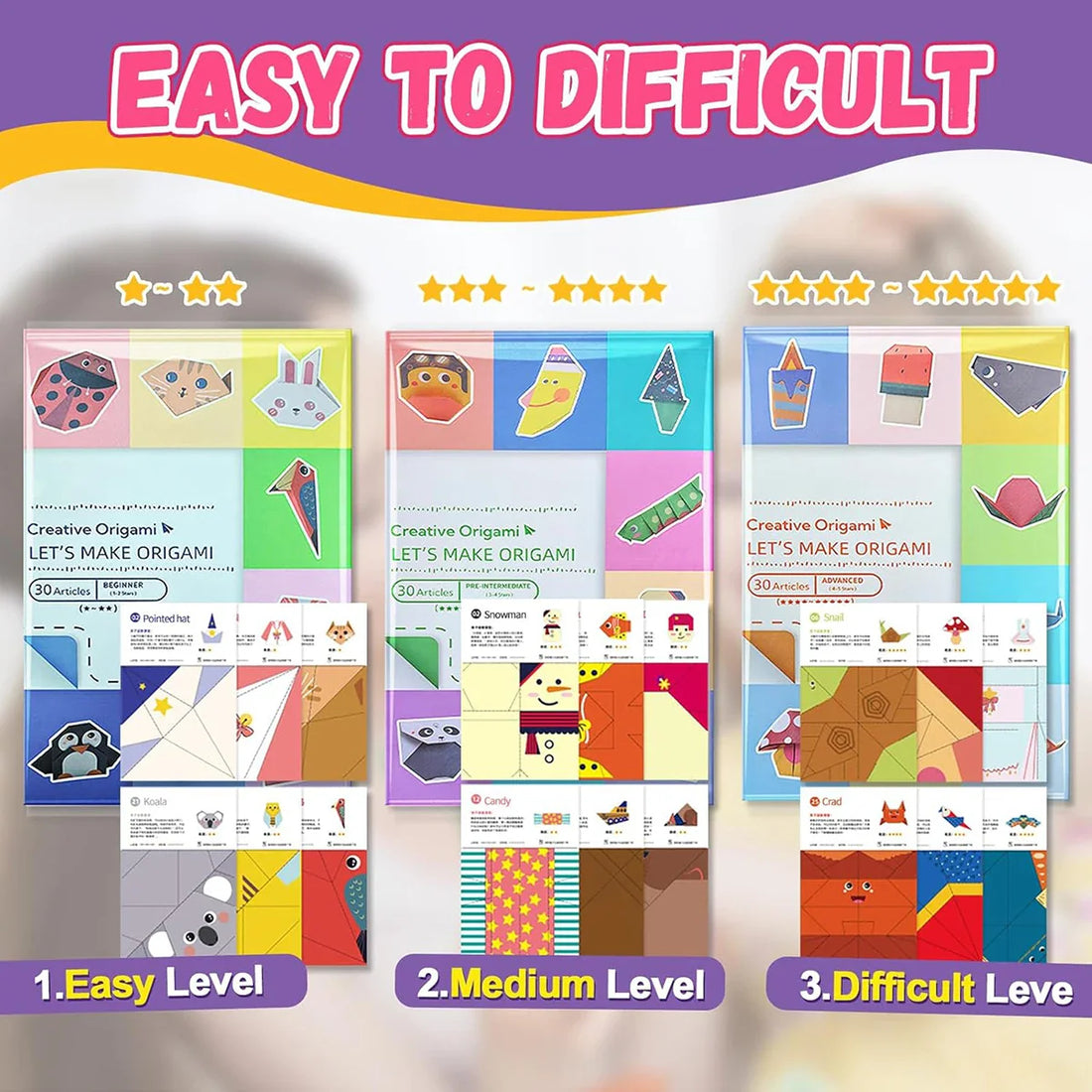 Origami Kit for Kids – 30/96 Sheets Paper Craft & DIY Art Set