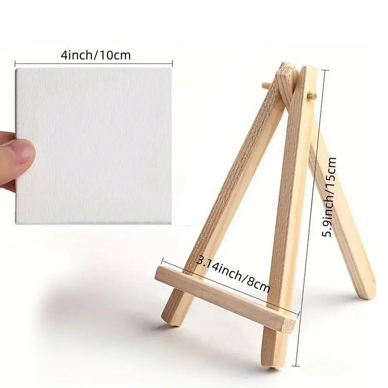 5-Piece Mini White Canvas Set – Stretched Blank for Painting