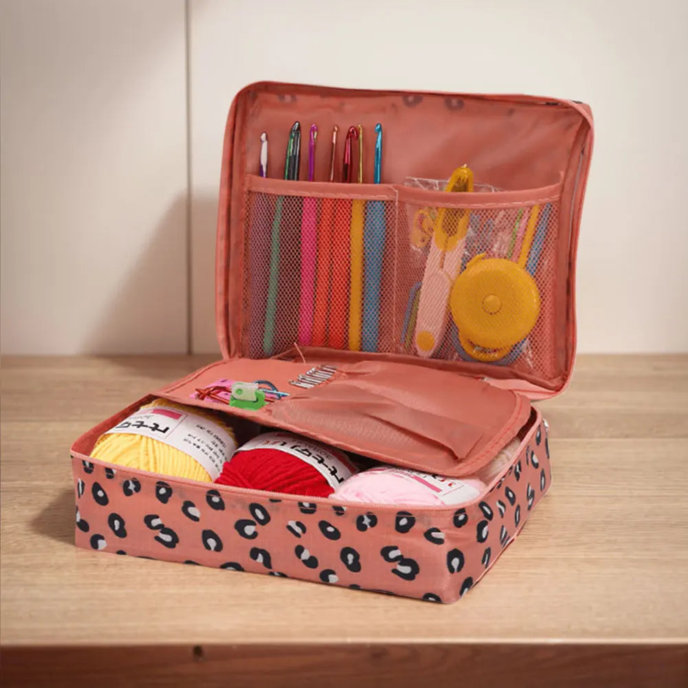 Beginner Crochet Kit with Yarns, Hooks & Bag