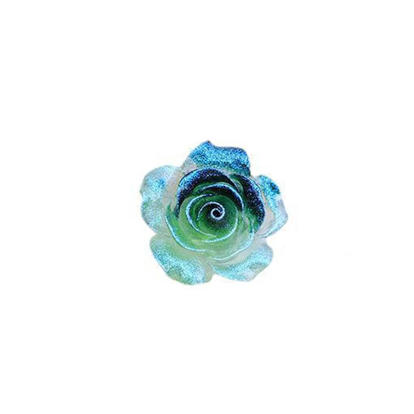 2pcs Glow-In-The-Dark 37mm Large Rose Flower Rhinestone Trim
