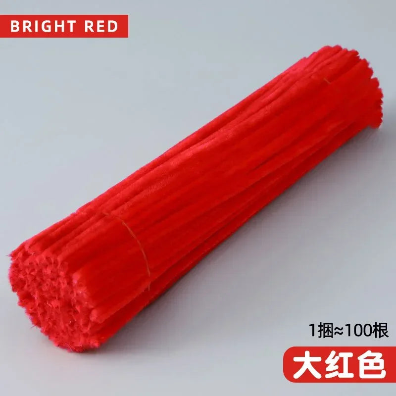 50/100-Piece Chenille Stem Set – 22 Colors, 6mm x 12in  Bullet Point Description: