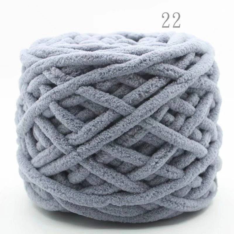3PCS Chenille Knitting Yarn – 300g Soft Thick Cotton Blend