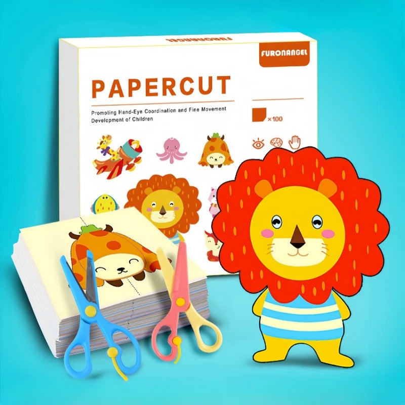 100-Piece Kids Origami & Paper Cutting Craft Set
