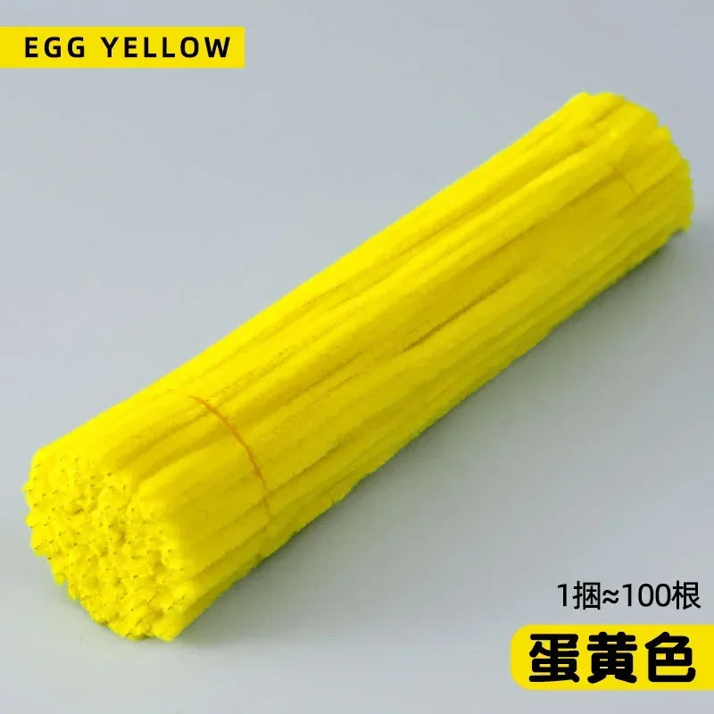 50/100-Piece Chenille Stem Set – 22 Colors, 6mm x 12in  Bullet Point Description: