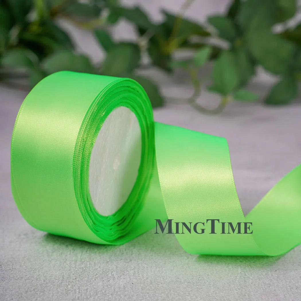 Satin Ribbon Roll – 22.8m Sage Gold for Gift Wrap & Crafts