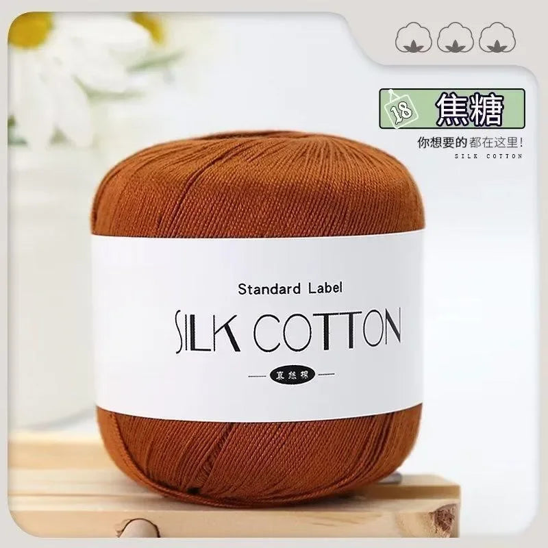 Silk Lace Cotton Milk Yarn – 50g Soft Crochet Thread