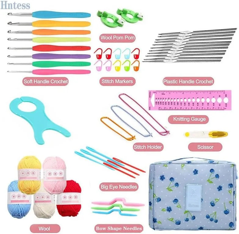 59-Piece Beginner Crochet Kit with Storage Bag