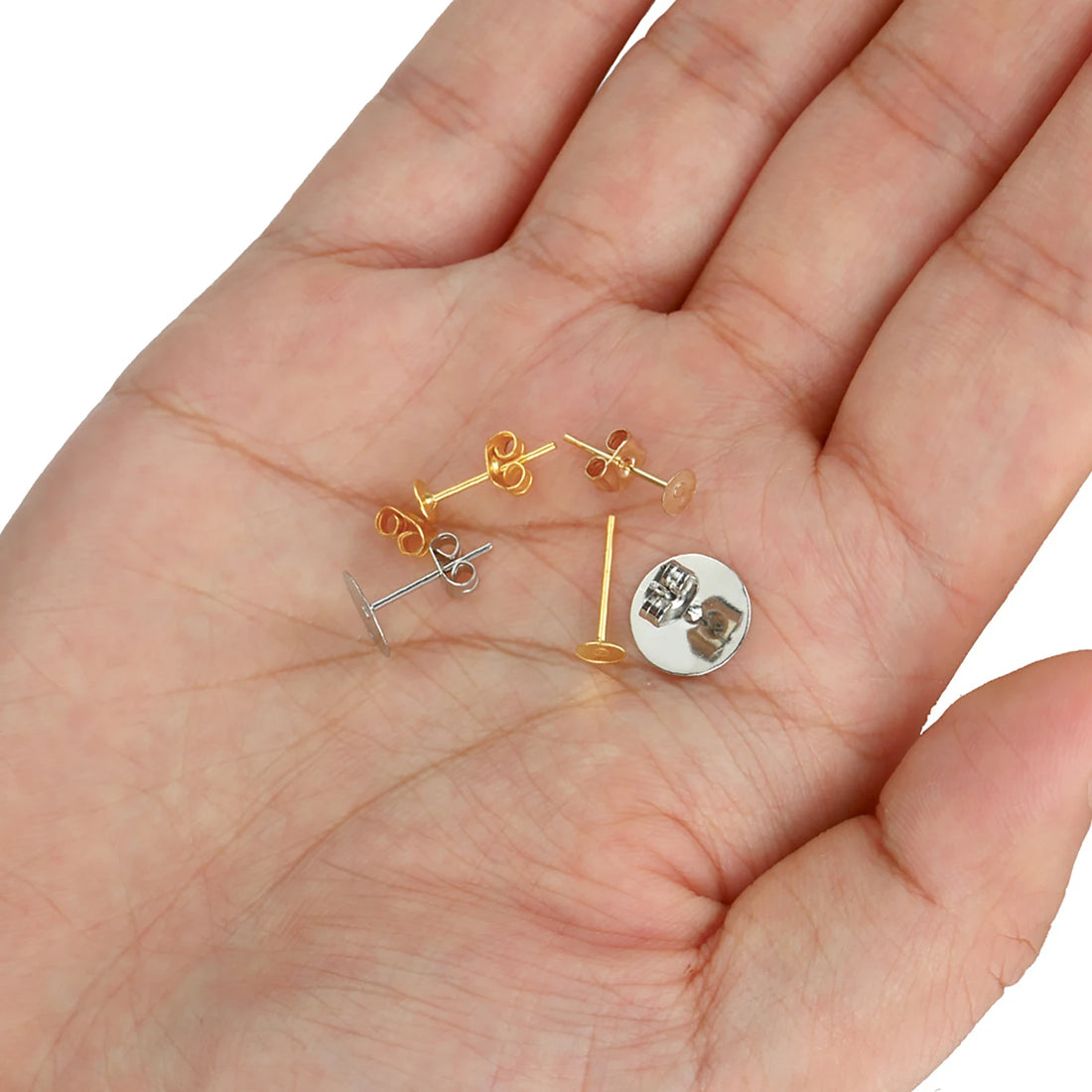 Blank Post Earring Studs Base Pins with Earring Plug Ear Backs