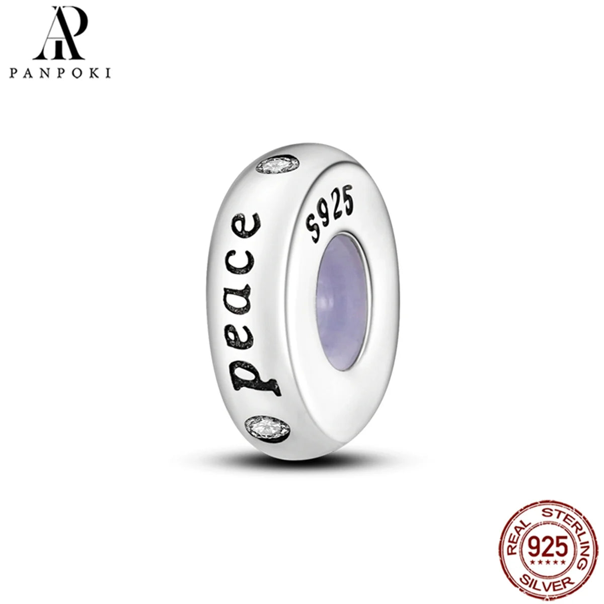 PANPOKI S925 Sterling Silver Silicone Spacer Beads