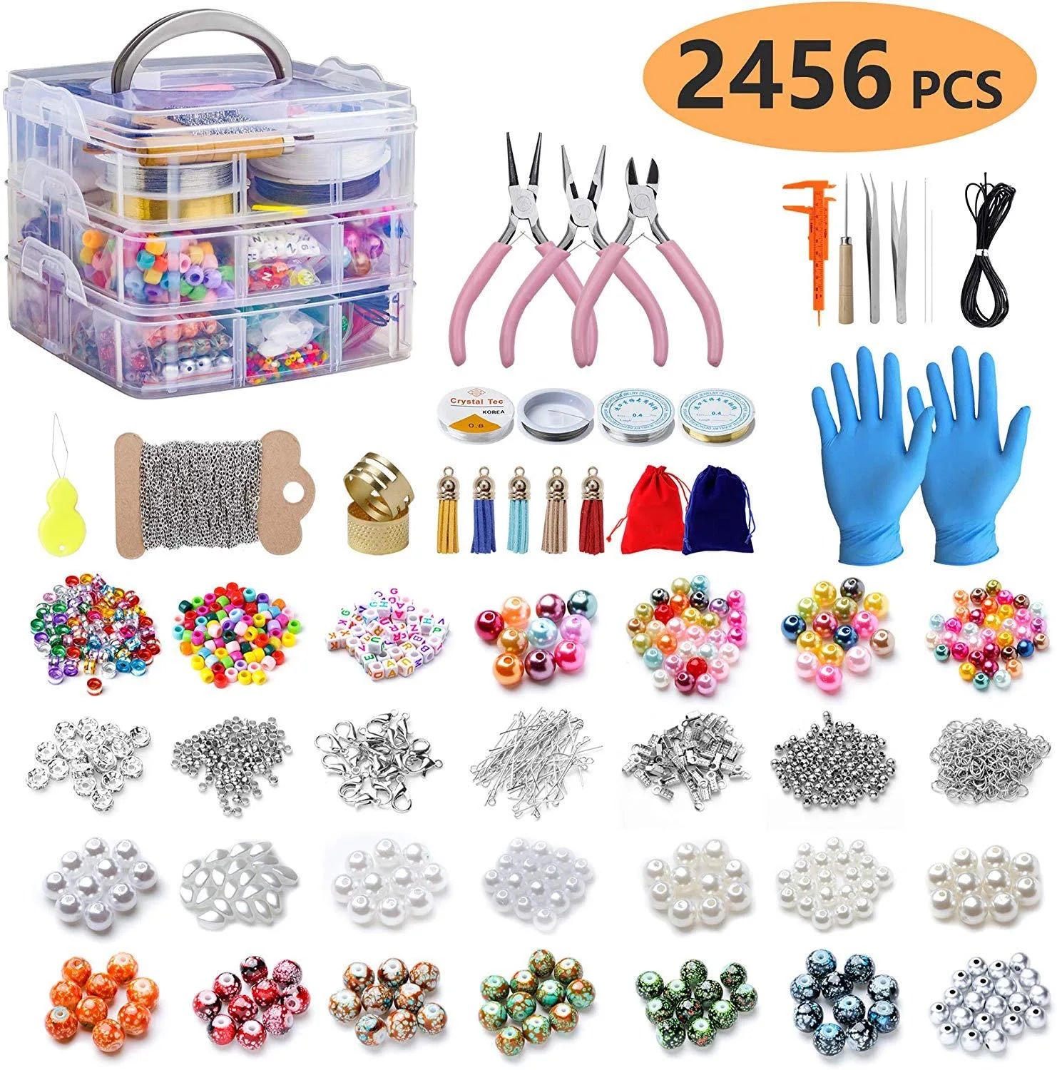 2456-Piece Deluxe DIY Bead Jewelry Making Kit