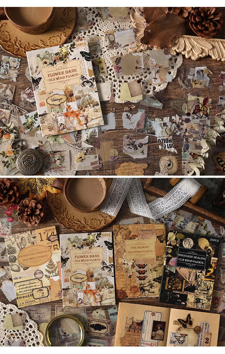 20-Piece Vintage Aesthetic Sticker Set