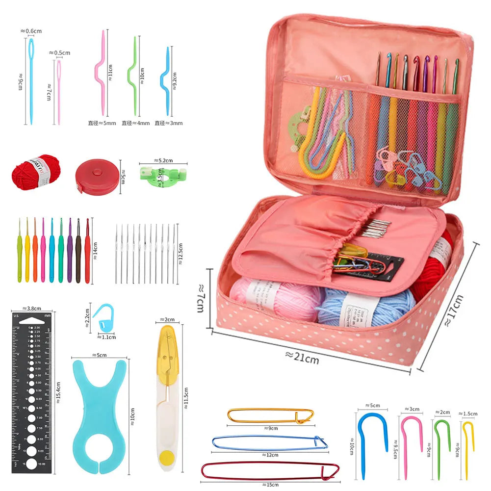 Beginner Crochet Kit with Yarn, Hooks & Accessories
