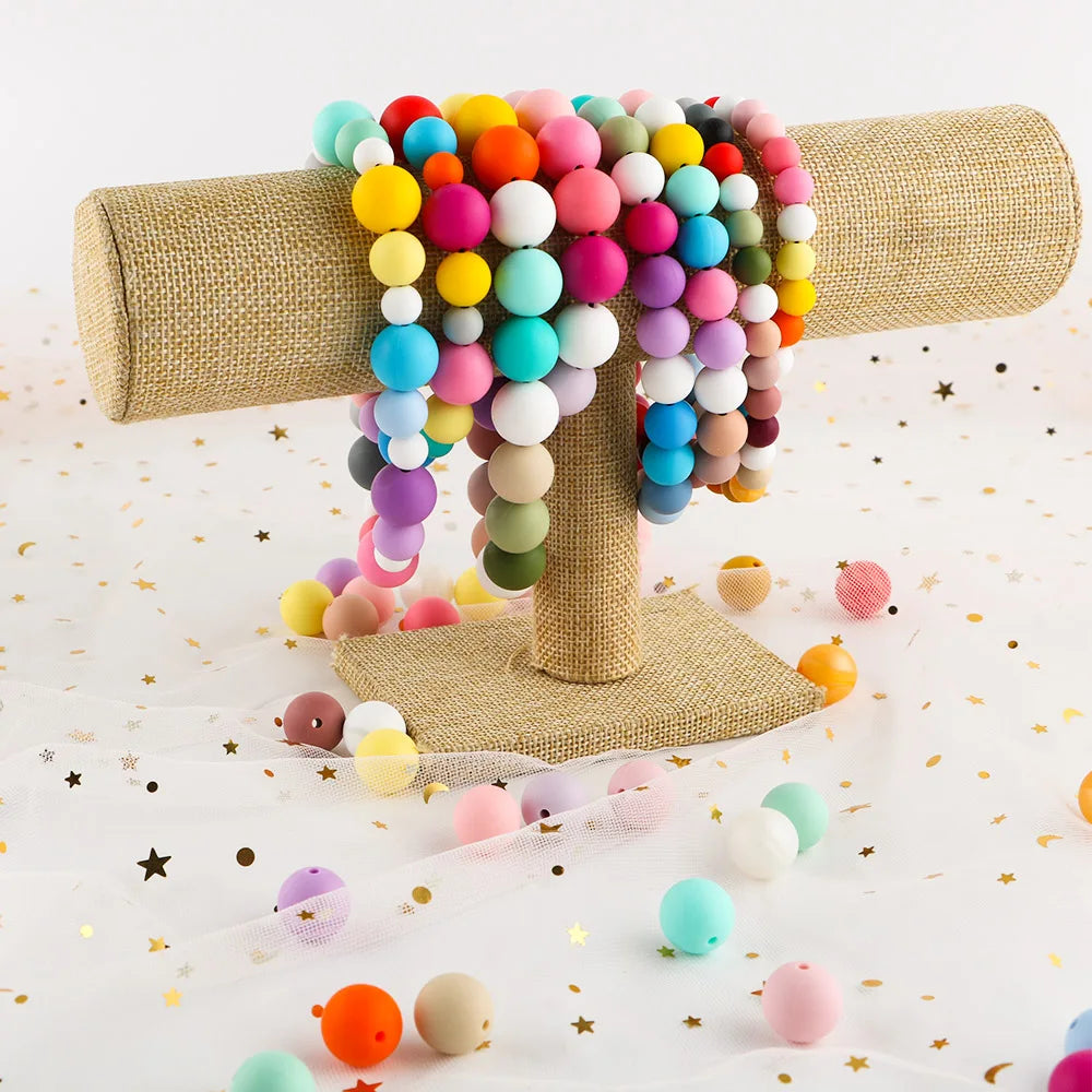 50-Piece Silicone Round Beads – 9mm for DIY Jewelry