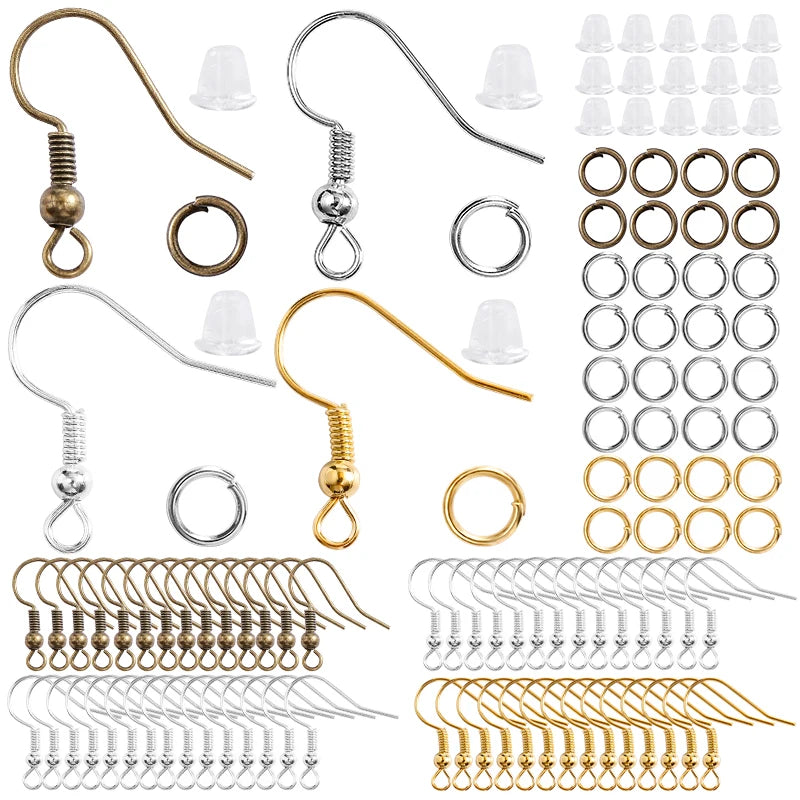 300-Piece Earring Making Set – Hooks, Jump Rings & Backs