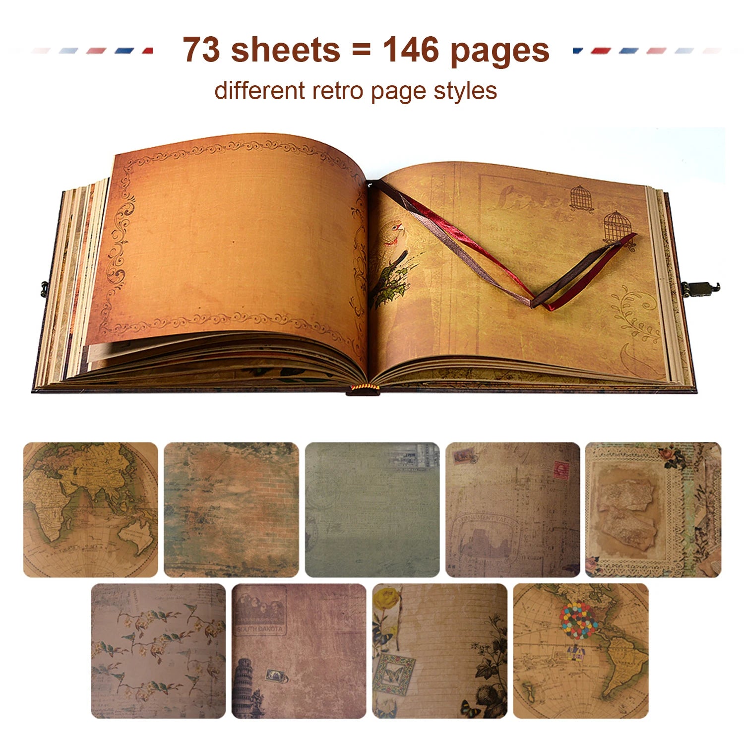 146-Page Retro DIY Scrapbook – "Our Adventure Book"