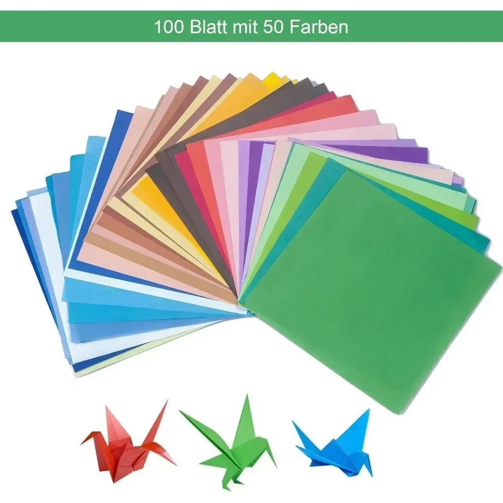 100pcs Square Origami Paper – Double-Sided Solid Colors, 20x20cm