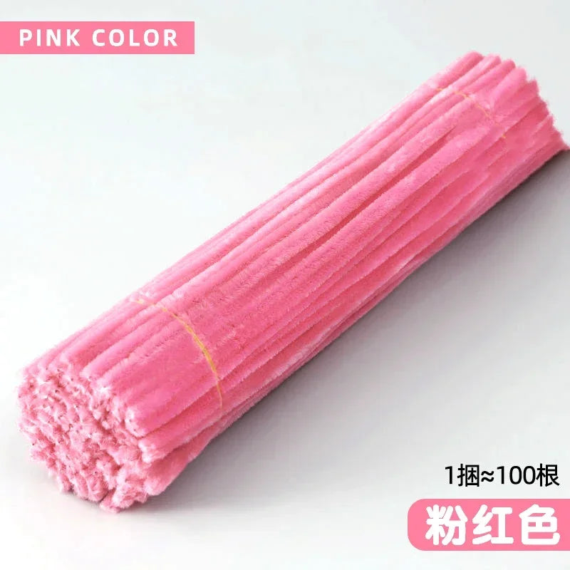 50/100-Piece Chenille Stem Set – 22 Colors, 6mm x 12in  Bullet Point Description: