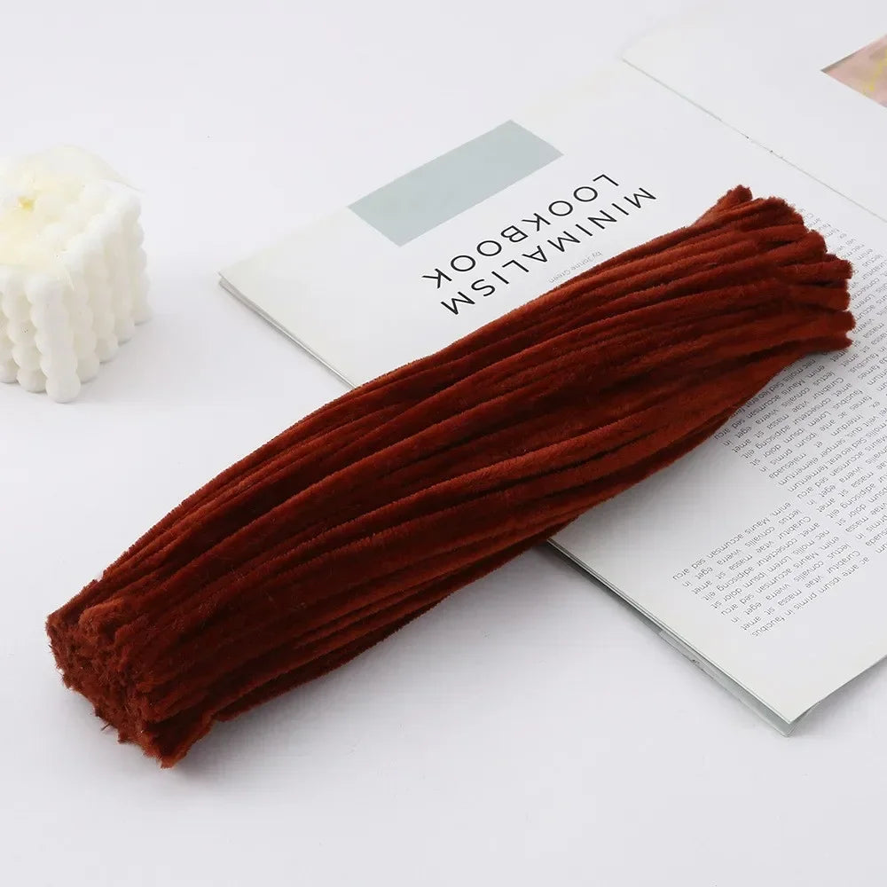 50/100-Piece Chenille Stem Set – 22 Colors, 6mm x 12in  Bullet Point Description: