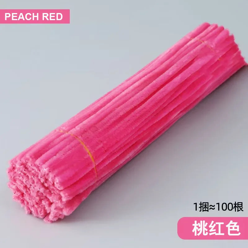 50/100-Piece Chenille Stem Set – 22 Colors, 6mm x 12in  Bullet Point Description: