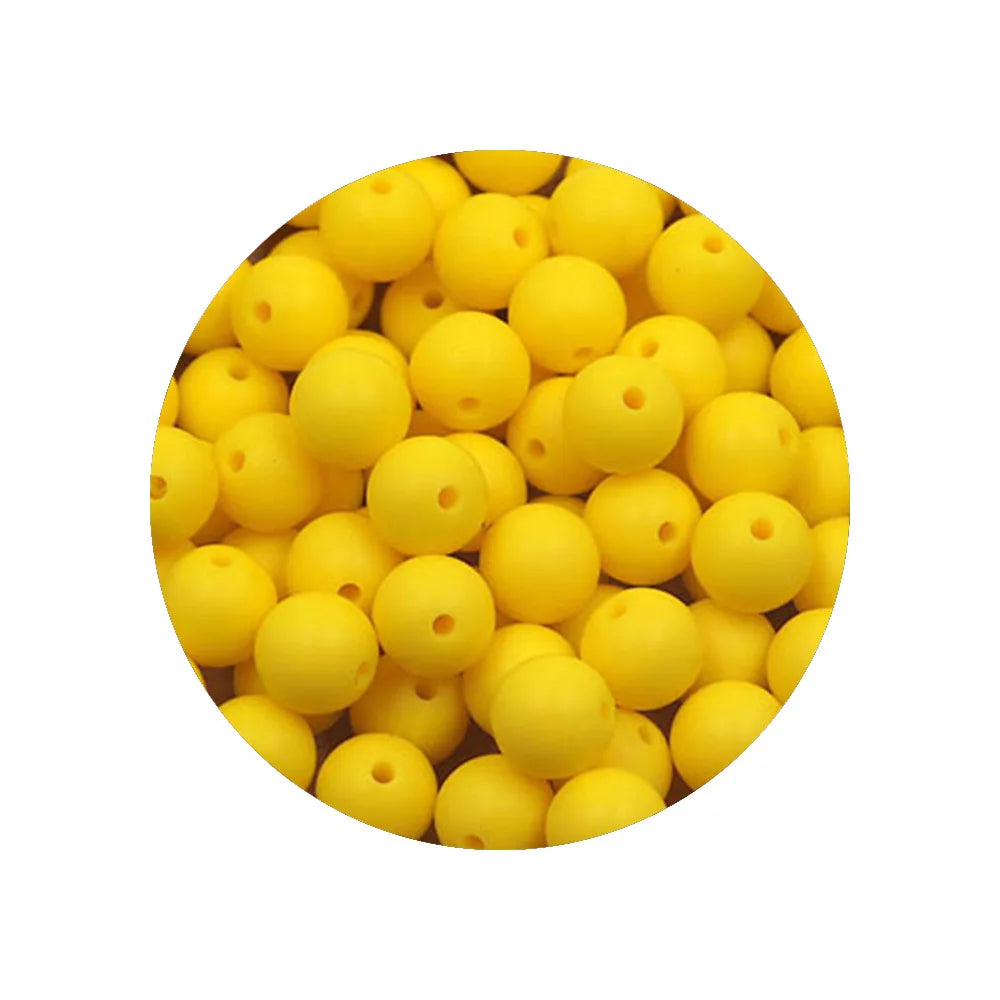 50-Piece Silicone Bead Set – 15mm Round Beads
