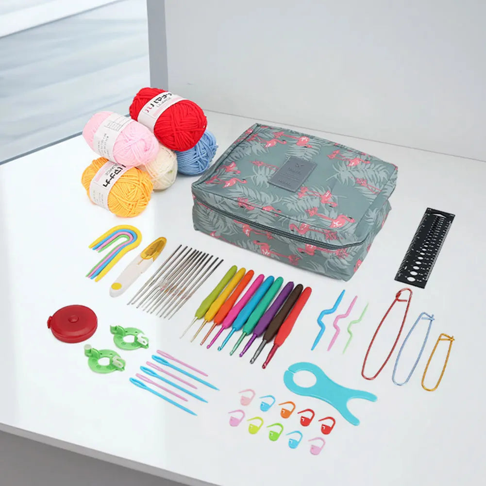 Beginner Crochet Kit with Yarn, Hooks & Accessories