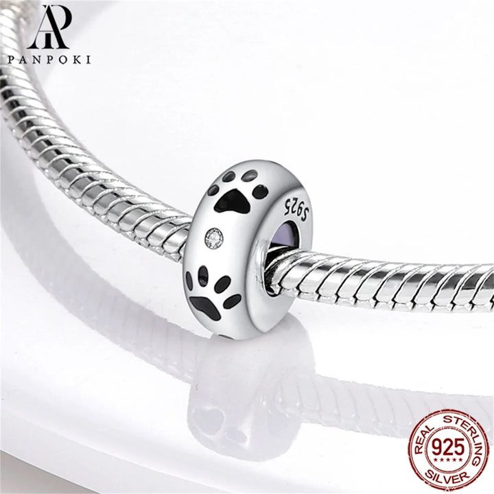 PANPOKI S925 Sterling Silver Silicone Spacer Beads