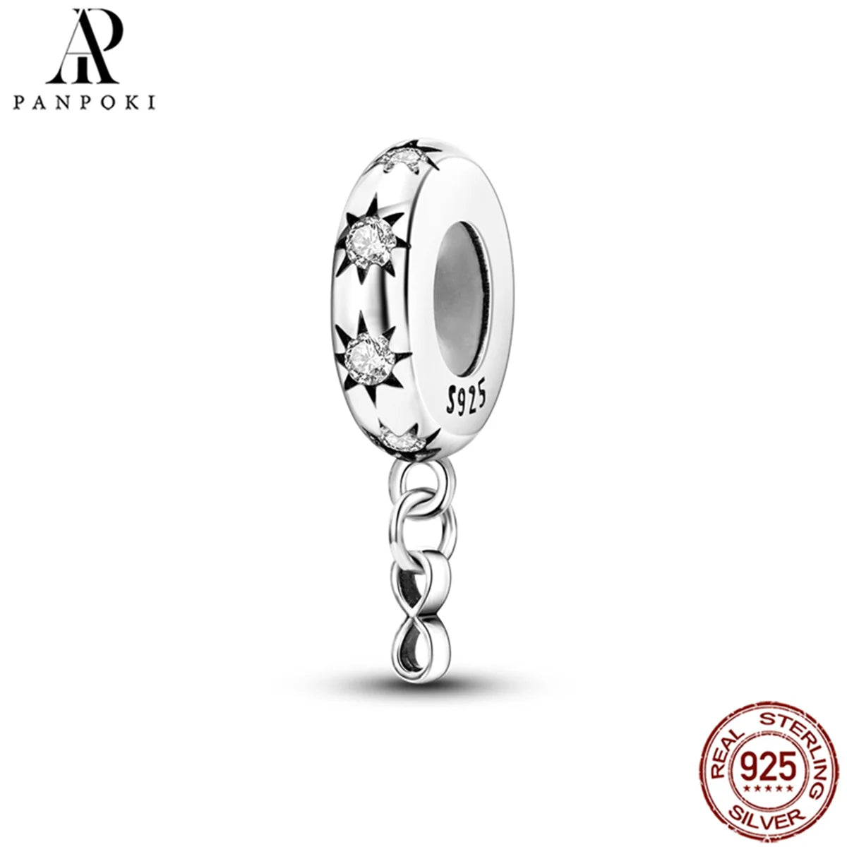 PANPOKI S925 Sterling Silver Silicone Spacer Beads