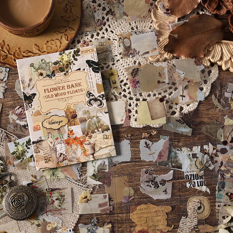 20-Piece Vintage Aesthetic Sticker Set
