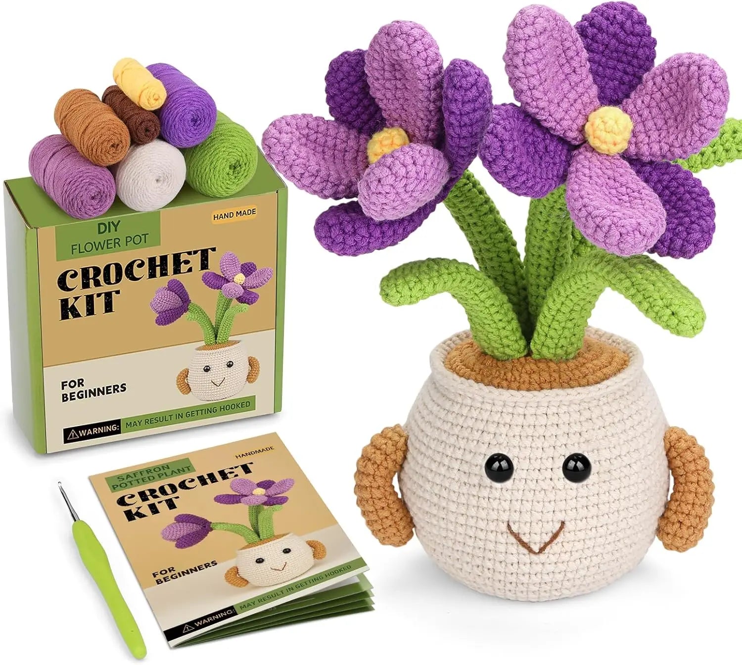 MIUSIE Sunflower & Tulip Crochet Starter Kit – DIY Craft for Beginners