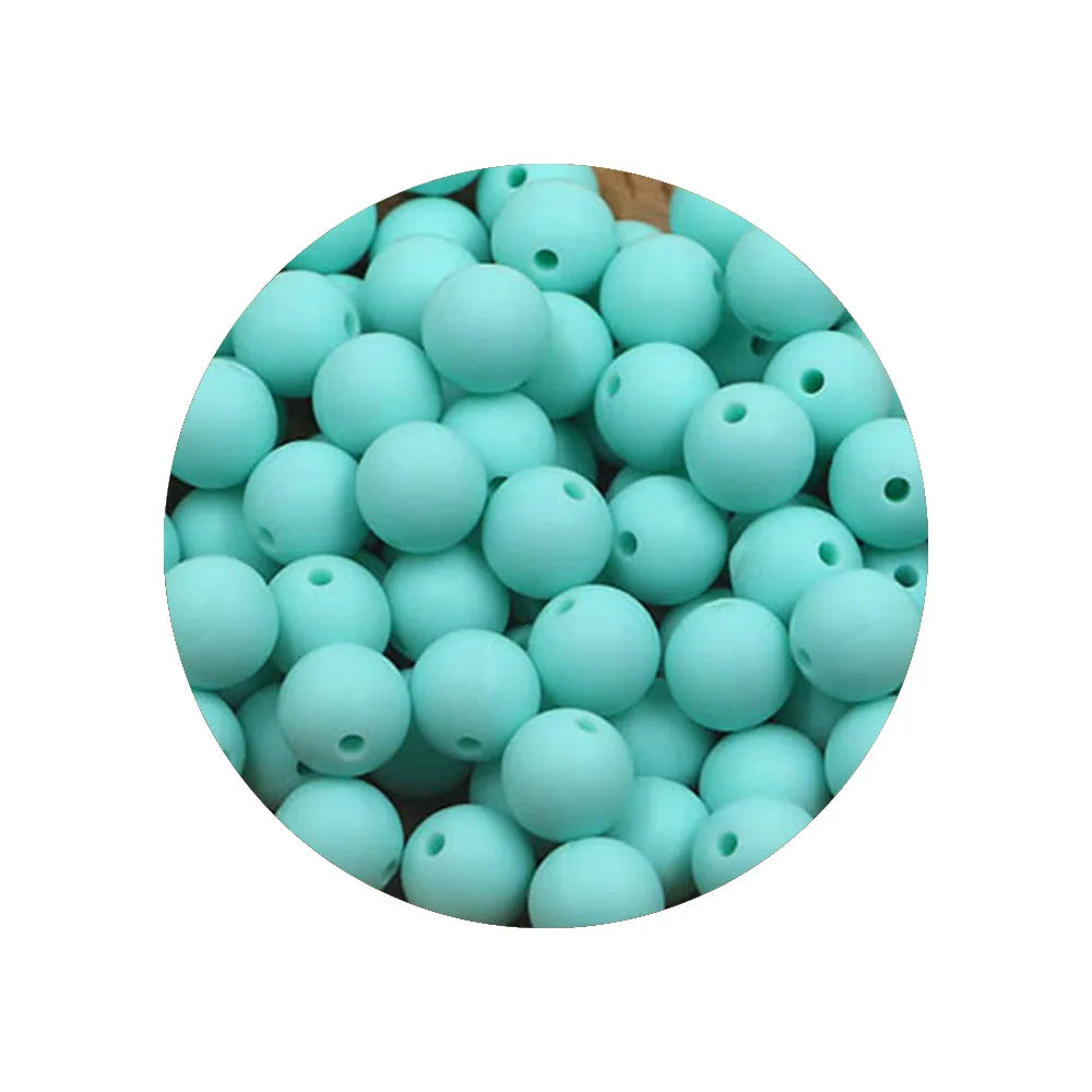 50-Piece Silicone Bead Set – 15mm Round Beads
