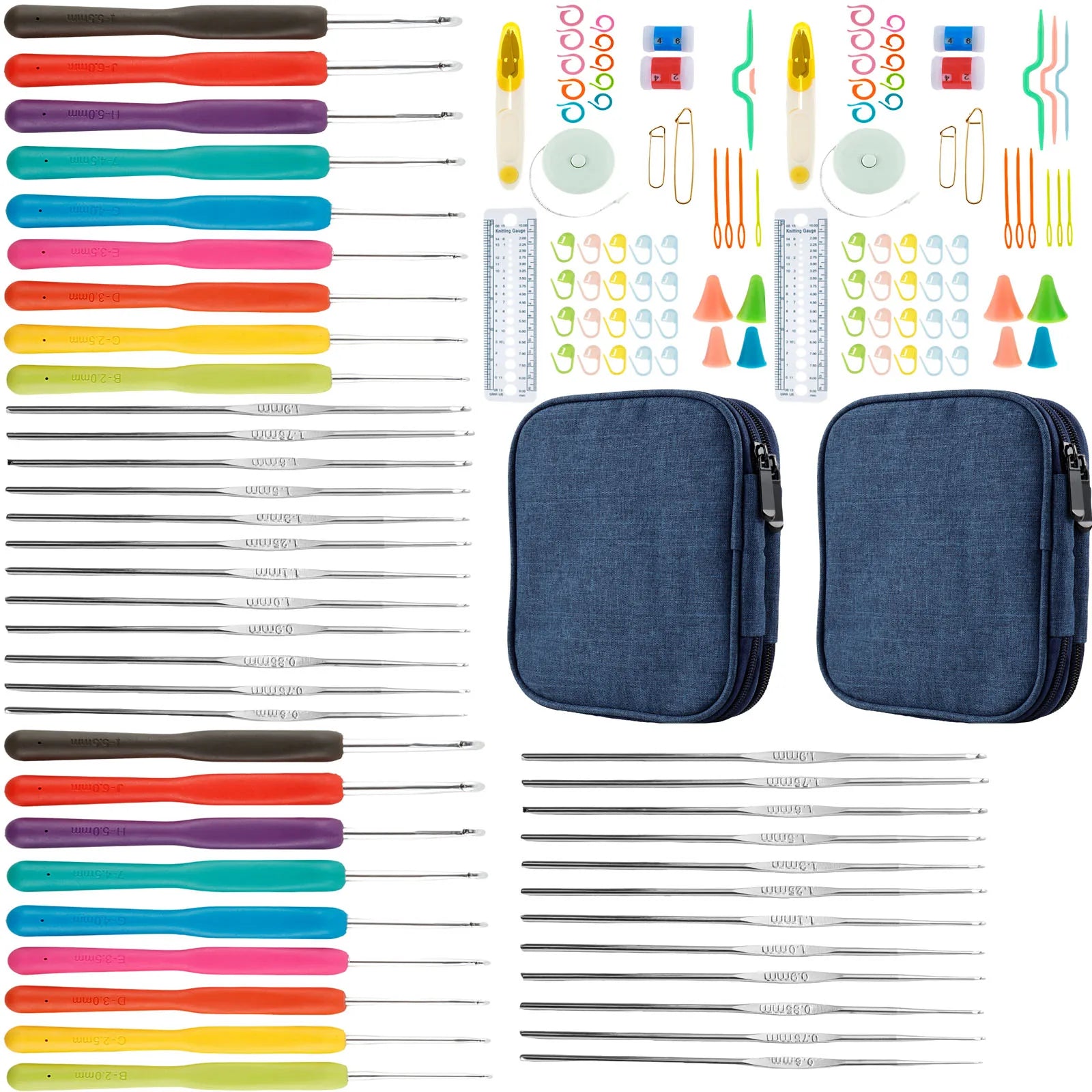 Soft Grip Ergonomic Crochet Needles with Storage Case