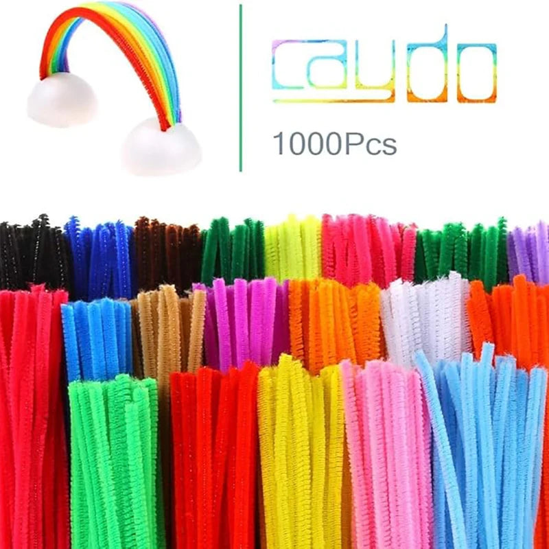 50/100-Piece Chenille Stem Set – 22 Colors, 6mm x 12in  Bullet Point Description: