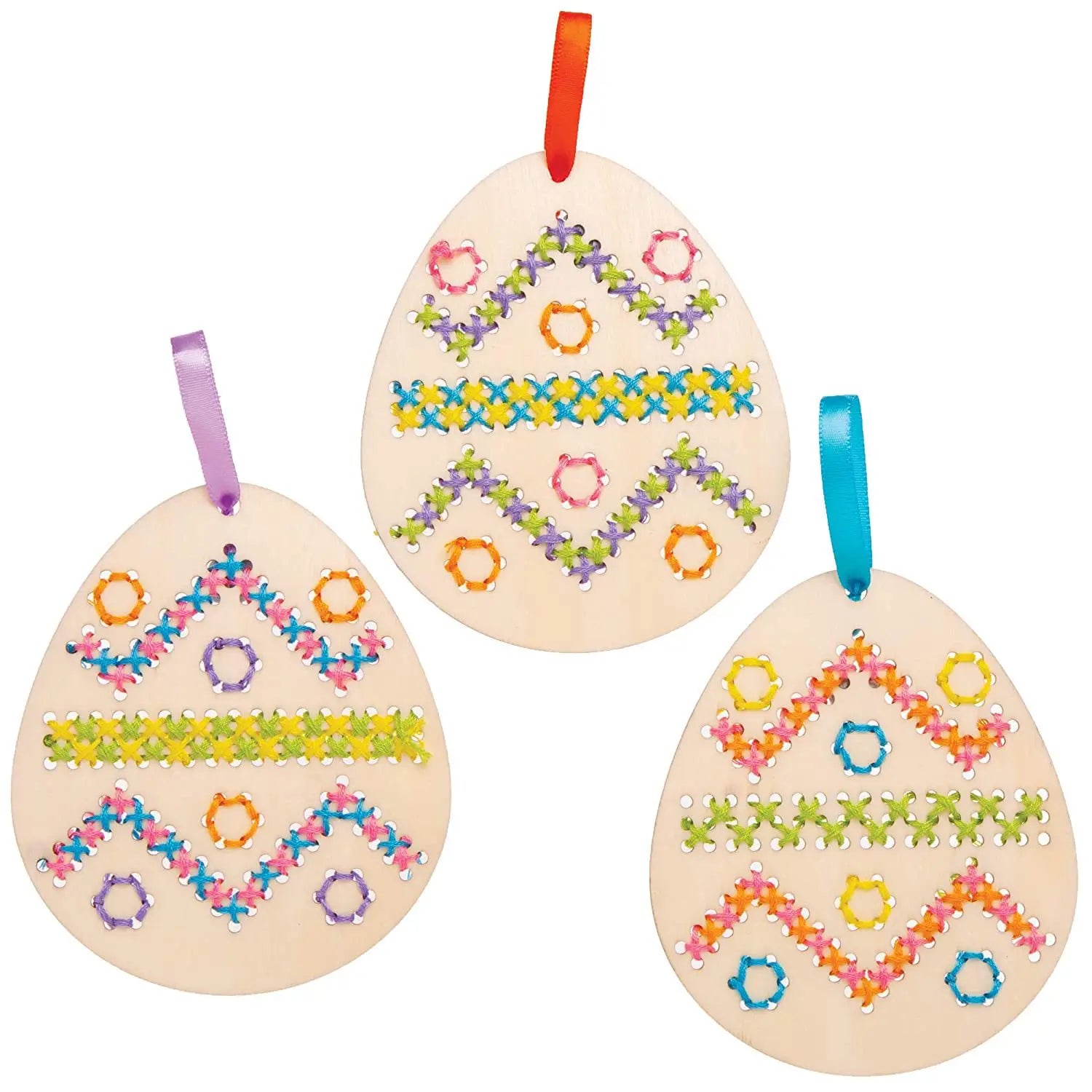 DIY Easter Egg Embroidery Kit for Kids – Wooden Craft Set