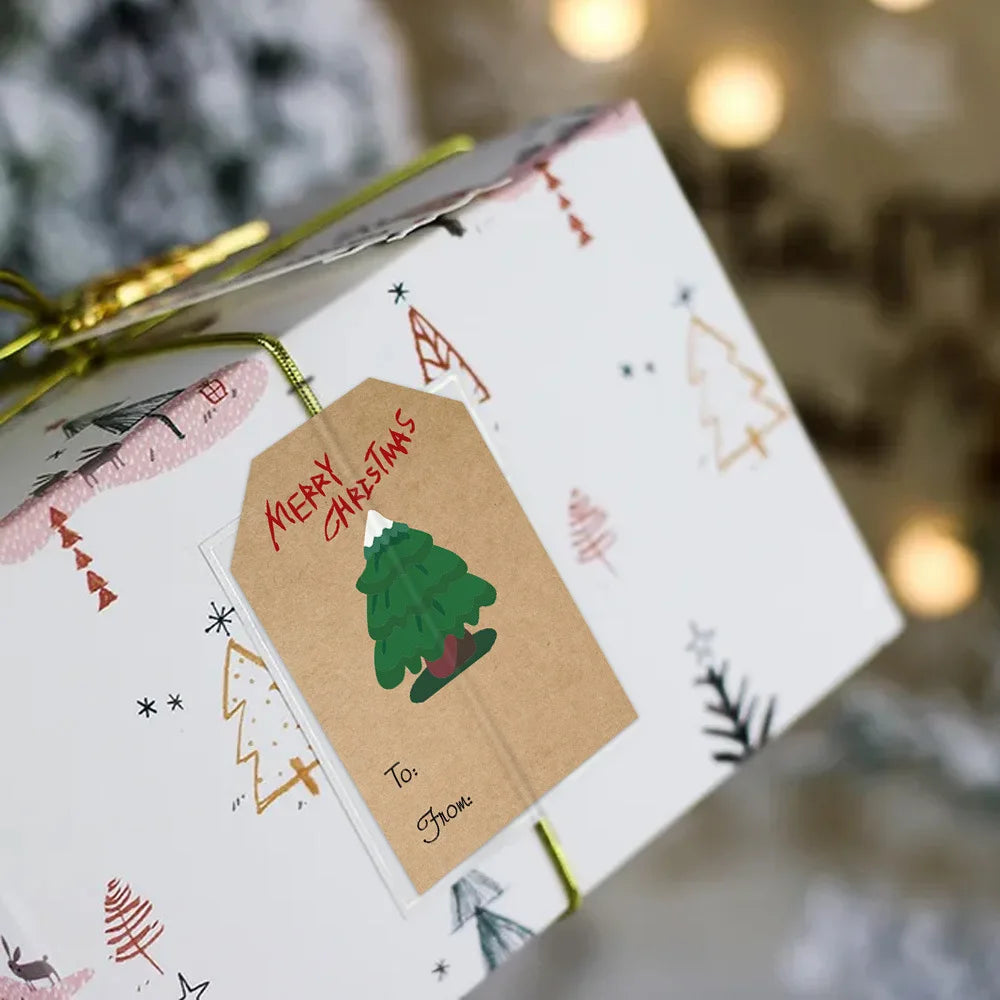 250pcs Leather Paper Christmas Gift Box Sealing Stickers – 1 Roll