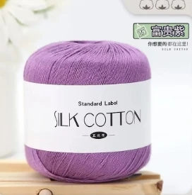 Silk Lace Cotton Milk Yarn – 50g Soft Crochet Thread