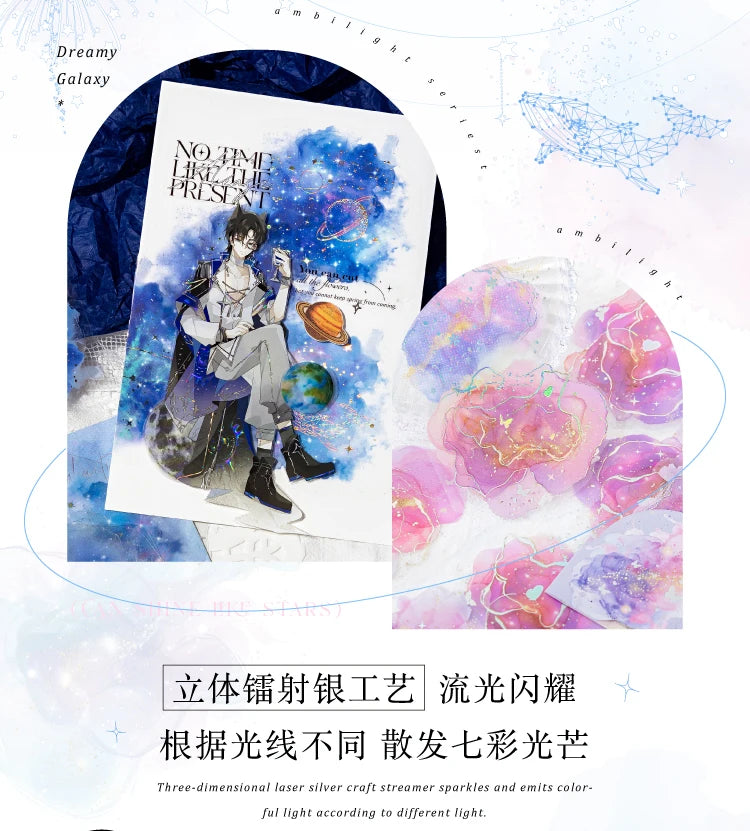 10-Piece PET Floral Stickers – Color Blending Series