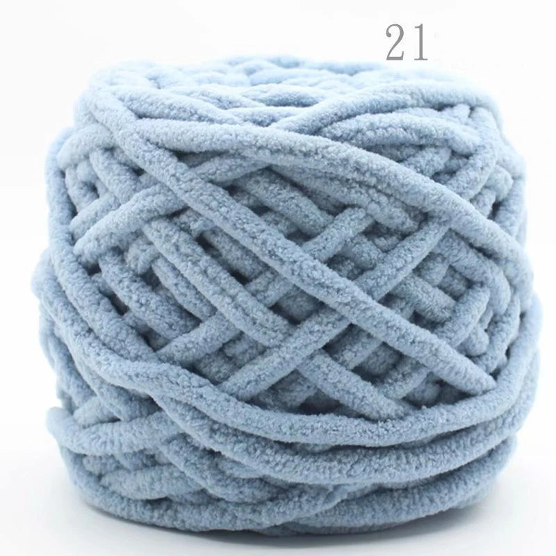 3PCS Chenille Knitting Yarn – 300g Soft Thick Cotton Blend