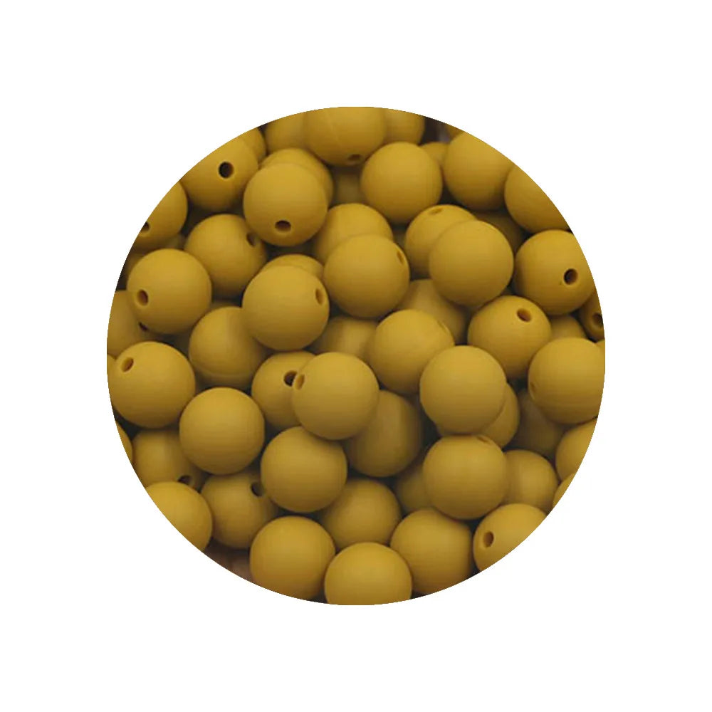 50-Piece Silicone Bead Set – 15mm Round Beads