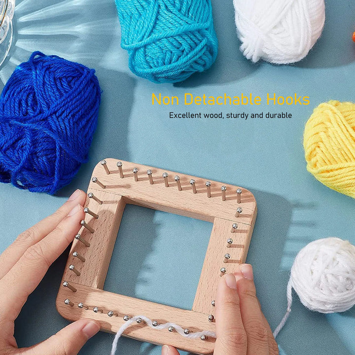 Wooden Knitting Tool with Hooks for Weaving