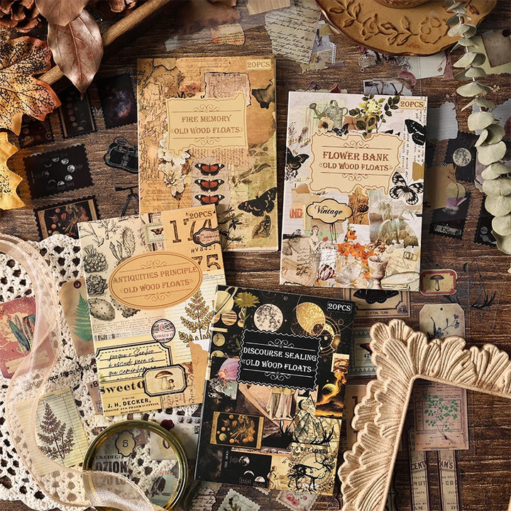20-Piece Vintage Aesthetic Sticker Set
