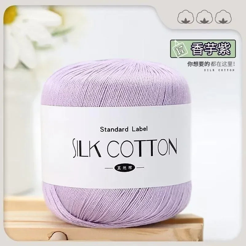 Silk Lace Cotton Milk Yarn – 50g Soft Crochet Thread